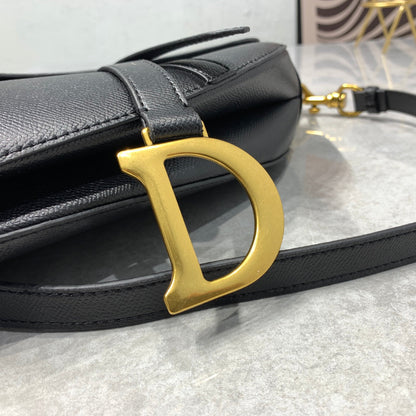 CD Saddle Bag Strap Warm Taupe Grained Calfskin
