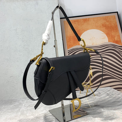 CD Saddle Bag Strap Warm Taupe Grained Calfskin