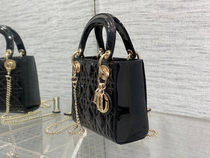 mini lady 17 patent calfskin