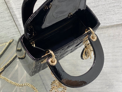 mini lady 17 patent calfskin