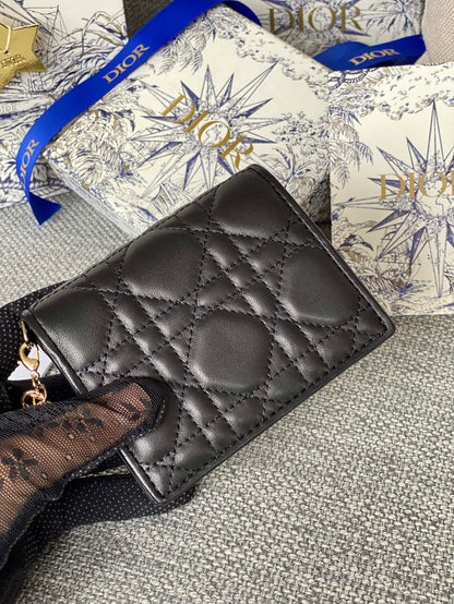 CD Caro 11cm Compact Wallet Calfskin