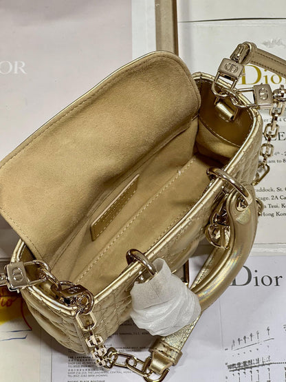 CD Lady D-Joy 16 Gold Lambskin 336621