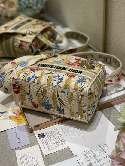 CD Hibiscus 24 Lady Dior Bag Canvas 336706