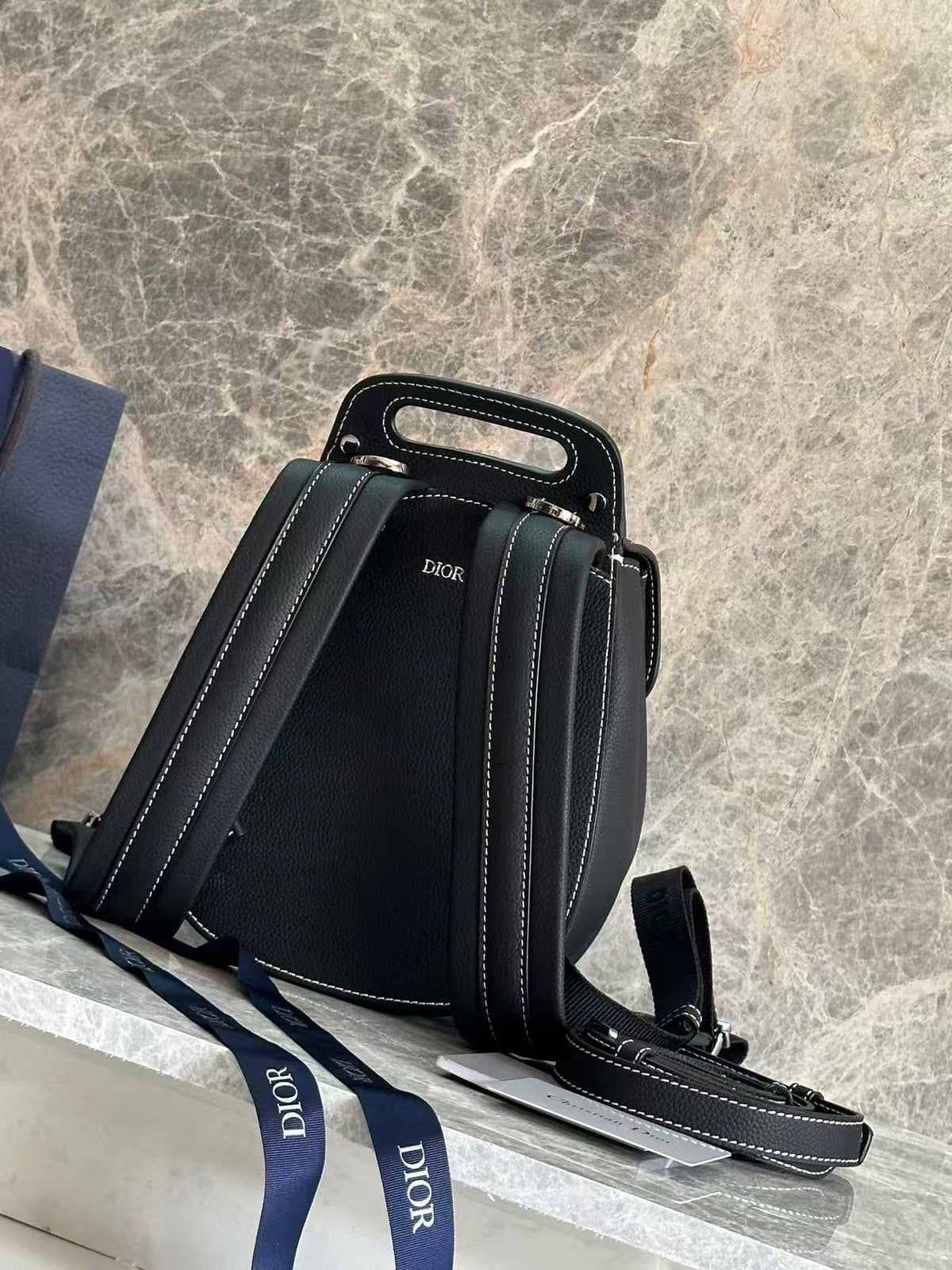 Dior Gallop Sling Bag Black Grained Calfskin