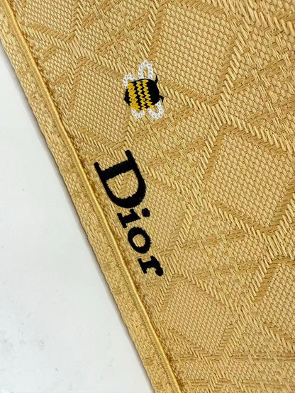 Dior 2026 Book Tote with Embroidered Bee Yellow Canvas