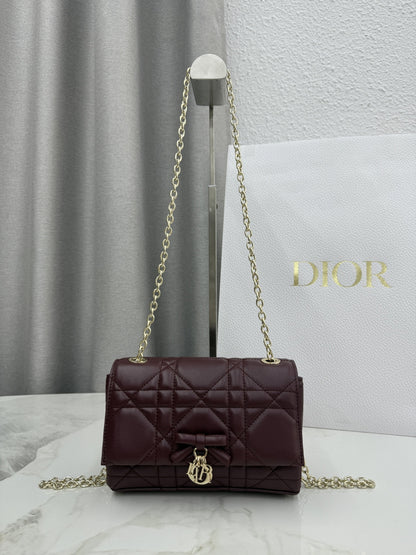 Dior 2026 Chain Bag 21cm Fabric Lambskin
