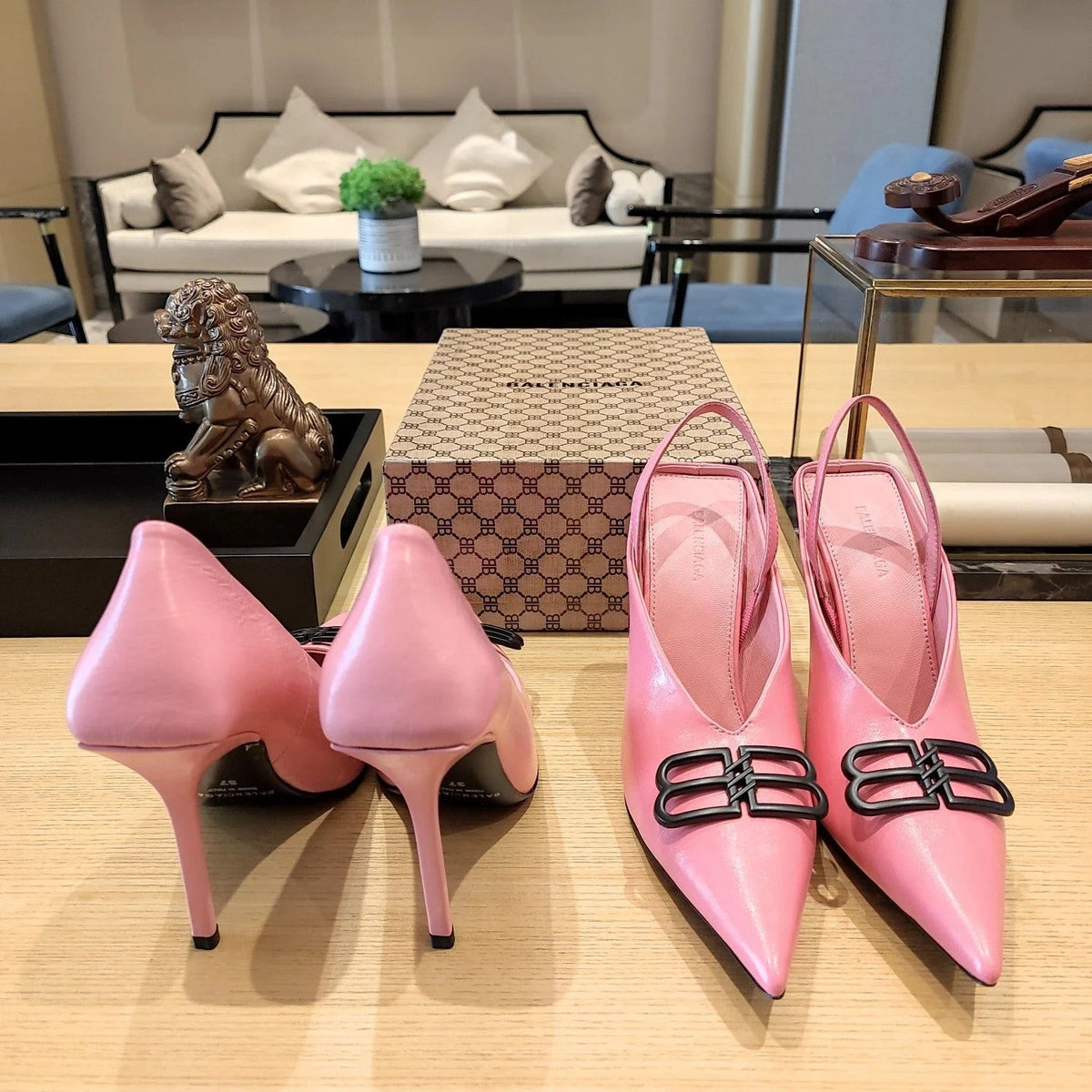 Balenciaga 26s High Heel 100 Pink Cowhide 681201