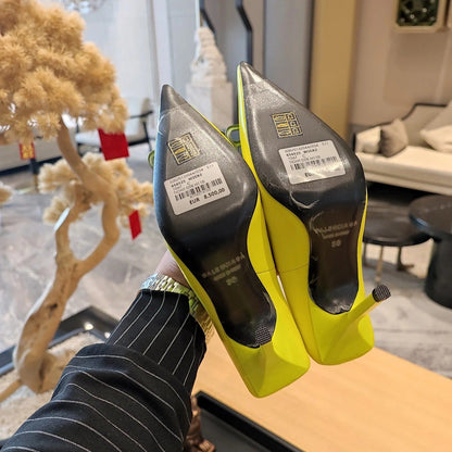 Balenciaga 26s High Heel 100 Neon Green Cowhide 681202