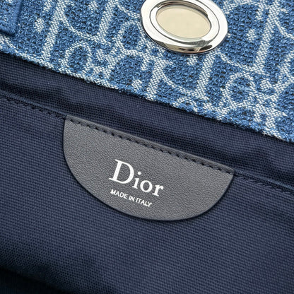 Dior 2026 Spongy Book Tote Bag Blue Canvas