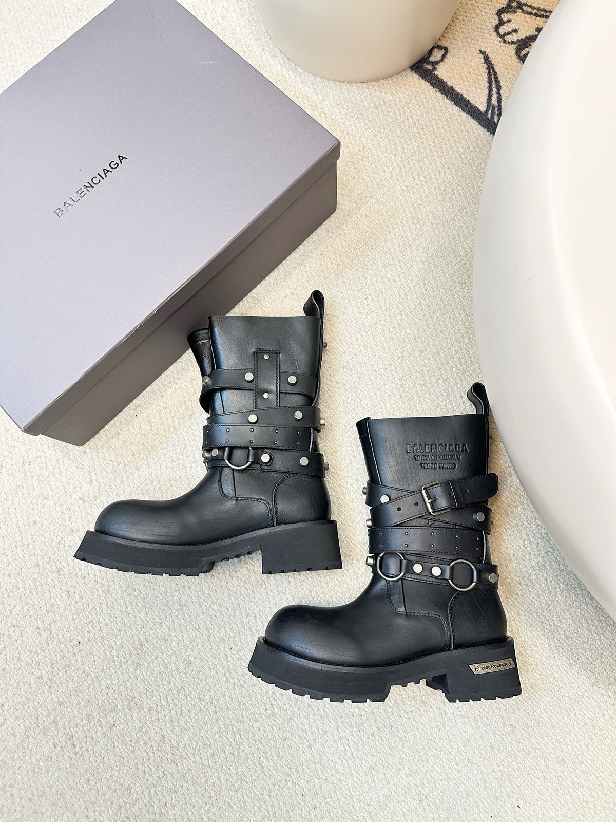 Balenciaga 25ss Venom Boots Black Calfskin 469378