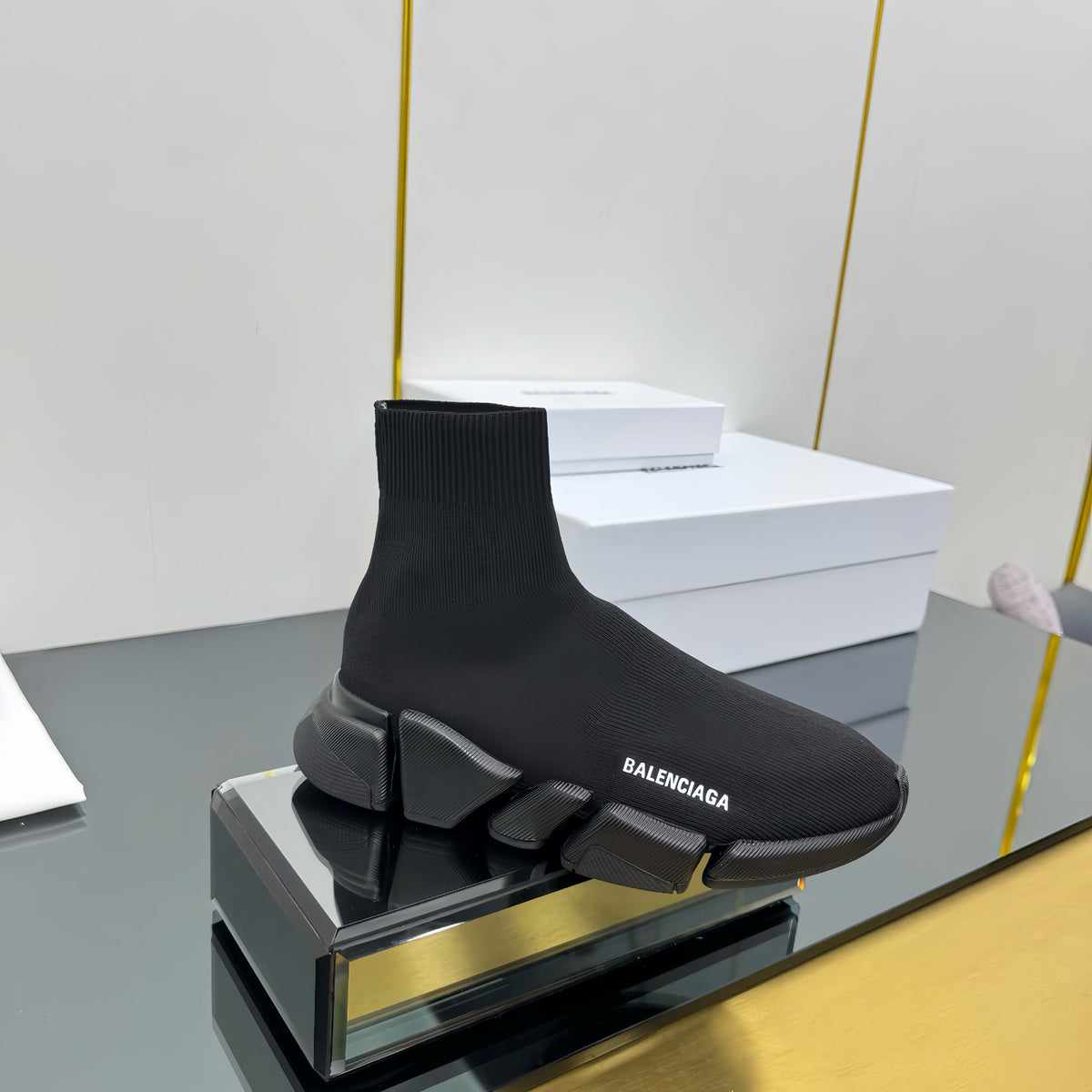 Balenciaga Speed Sneakers Black Polyester Elastane 832615