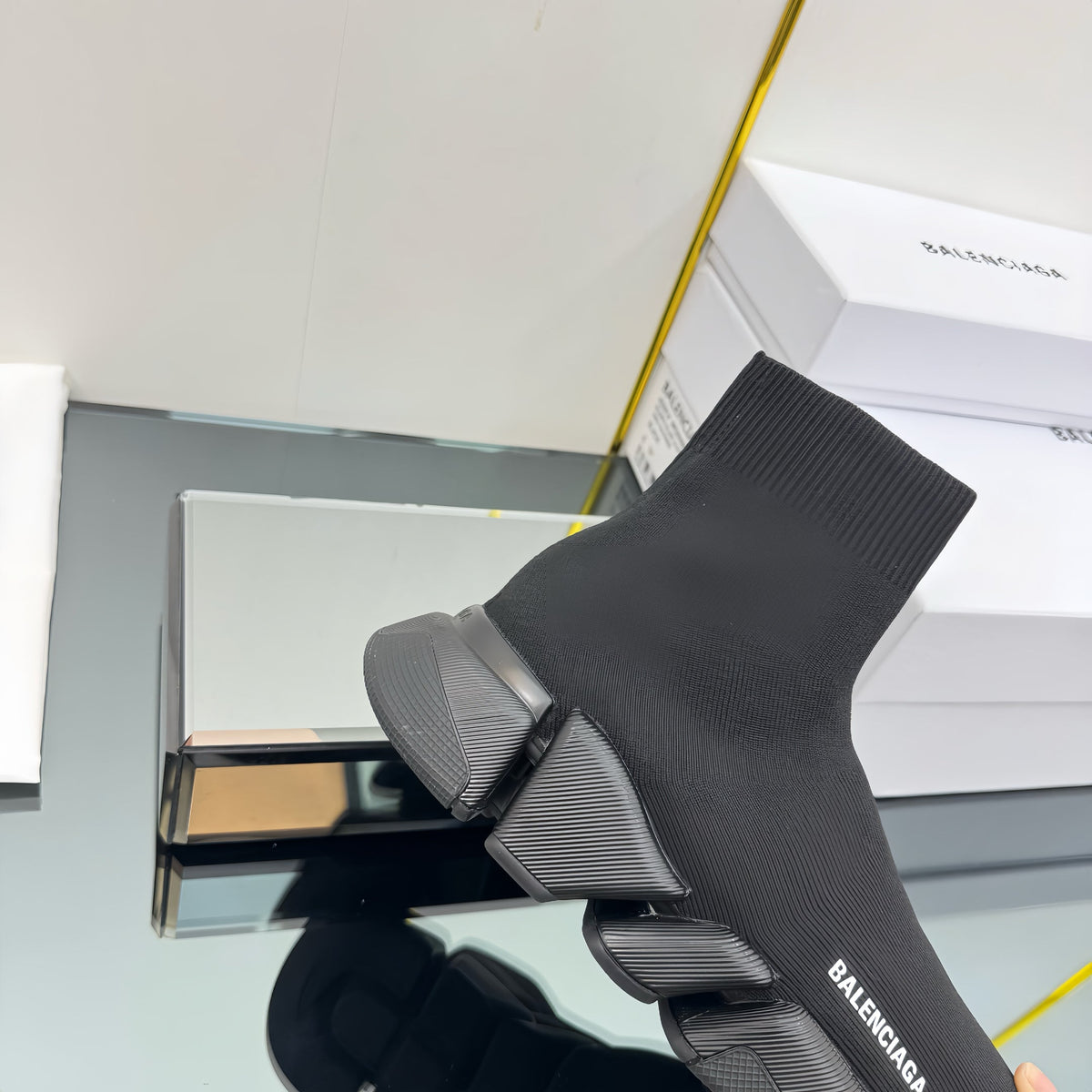 Balenciaga Speed Sneakers Black Polyester Elastane 832615