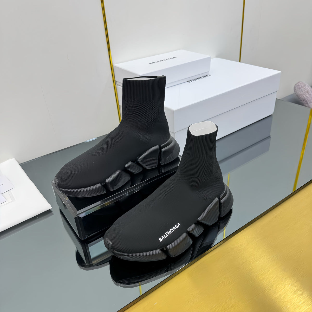 Balenciaga Speed Sneakers Black Polyester Elastane 832615