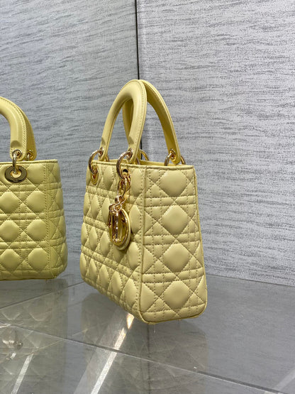 Dior 2026 Mini Lady Dior Bag Yellow Lambskin 270903