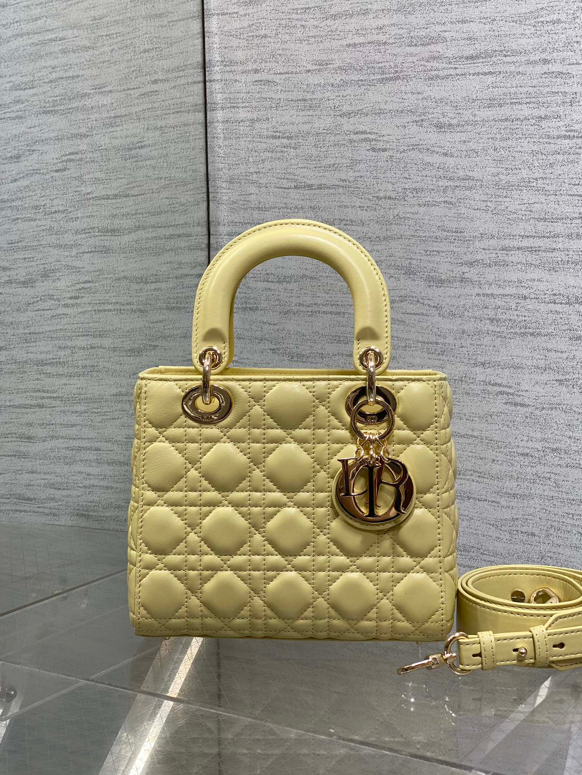 Dior 2026 Mini Lady Dior Bag Yellow Lambskin 270903