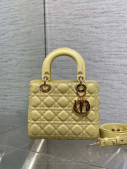 Dior 2026 Mini Lady Dior Bag Yellow Lambskin 270903