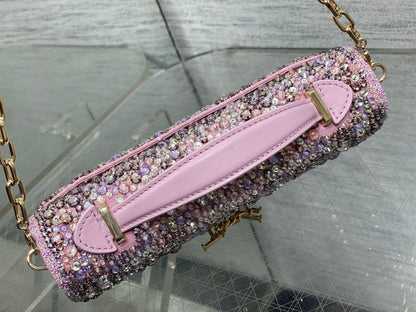 Dior 2026 Embellished With Sparkling Crystals Pink Leather
