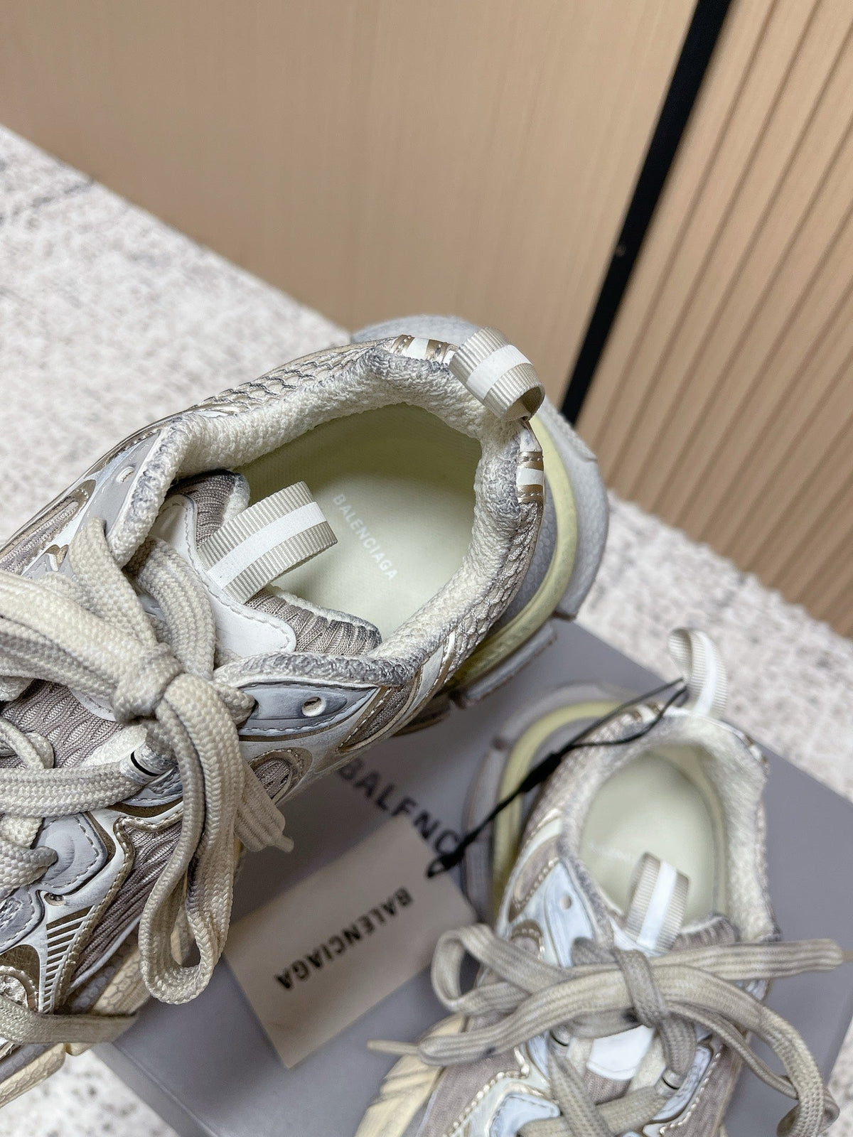 Balenciaga Sneaker Mesh Lace-up Gray Fabric 534179