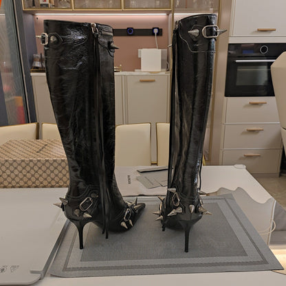 Balenciaga Cagole 90 mm Boots Black Lambskin 846485