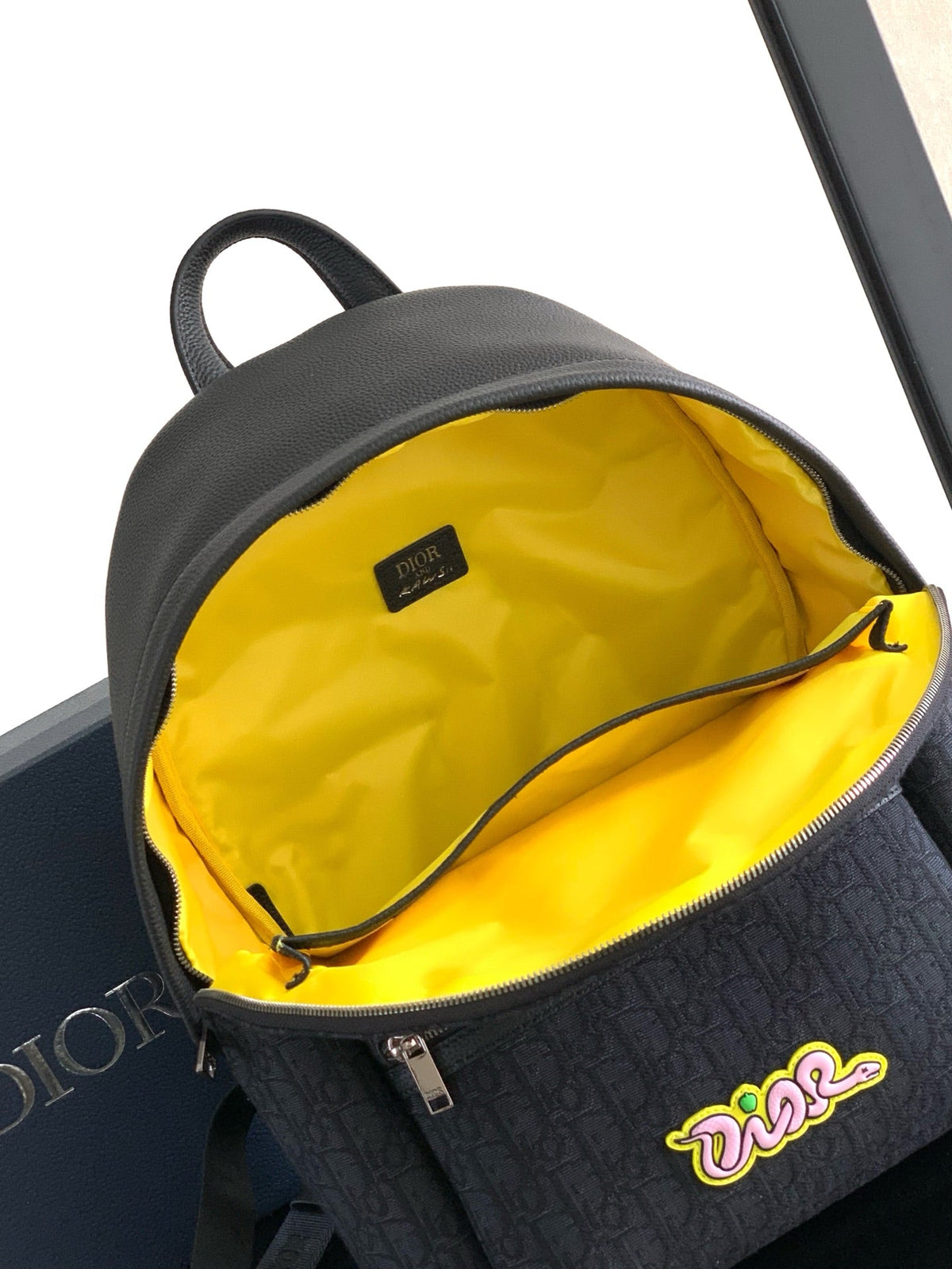 Dior  Rider 2.0 Zipper Backpack Black Cowhide 336219