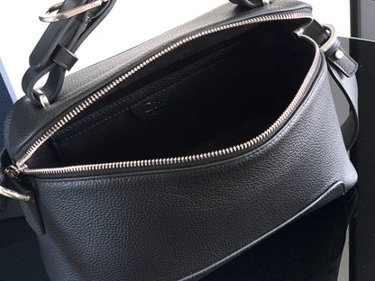 Dior 2026 Archie Zipped Bag with Strap 28cm Grained Calfskin 386302
