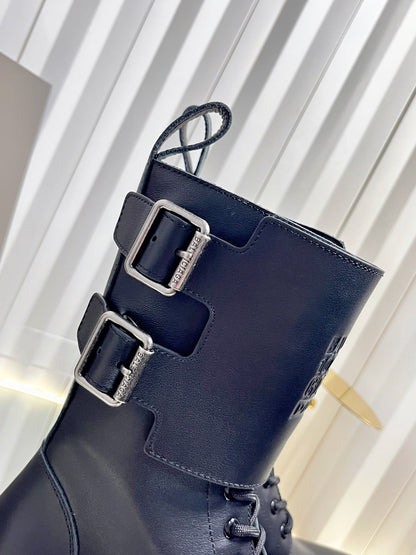 Balenciaga 2026 Bulldozer Lace-up Boot Black Calfskin 616564